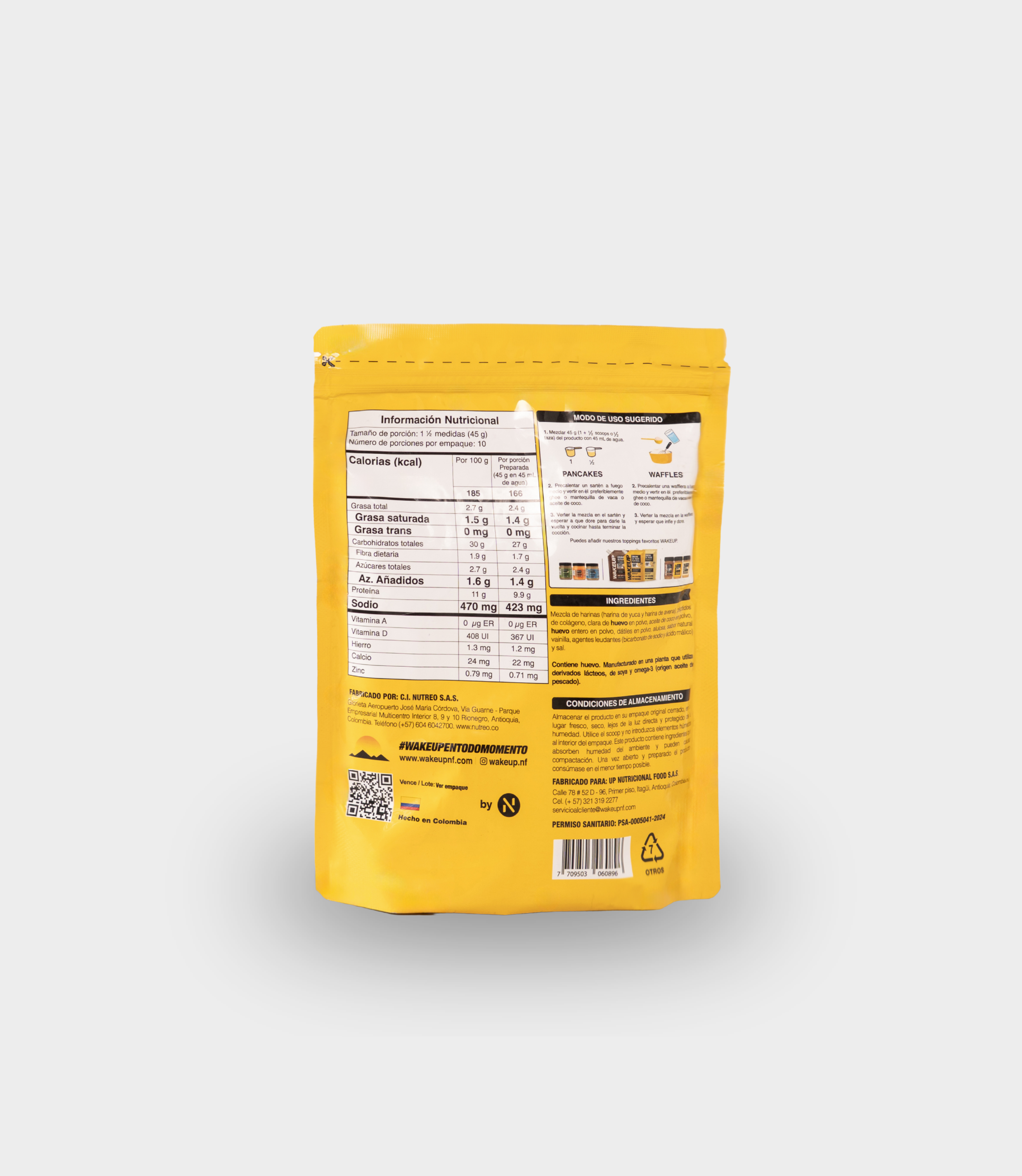 PREMEZCLA PARA PANCAKES Y WAFFLES ALTA EN PROTEÍNA 450g
